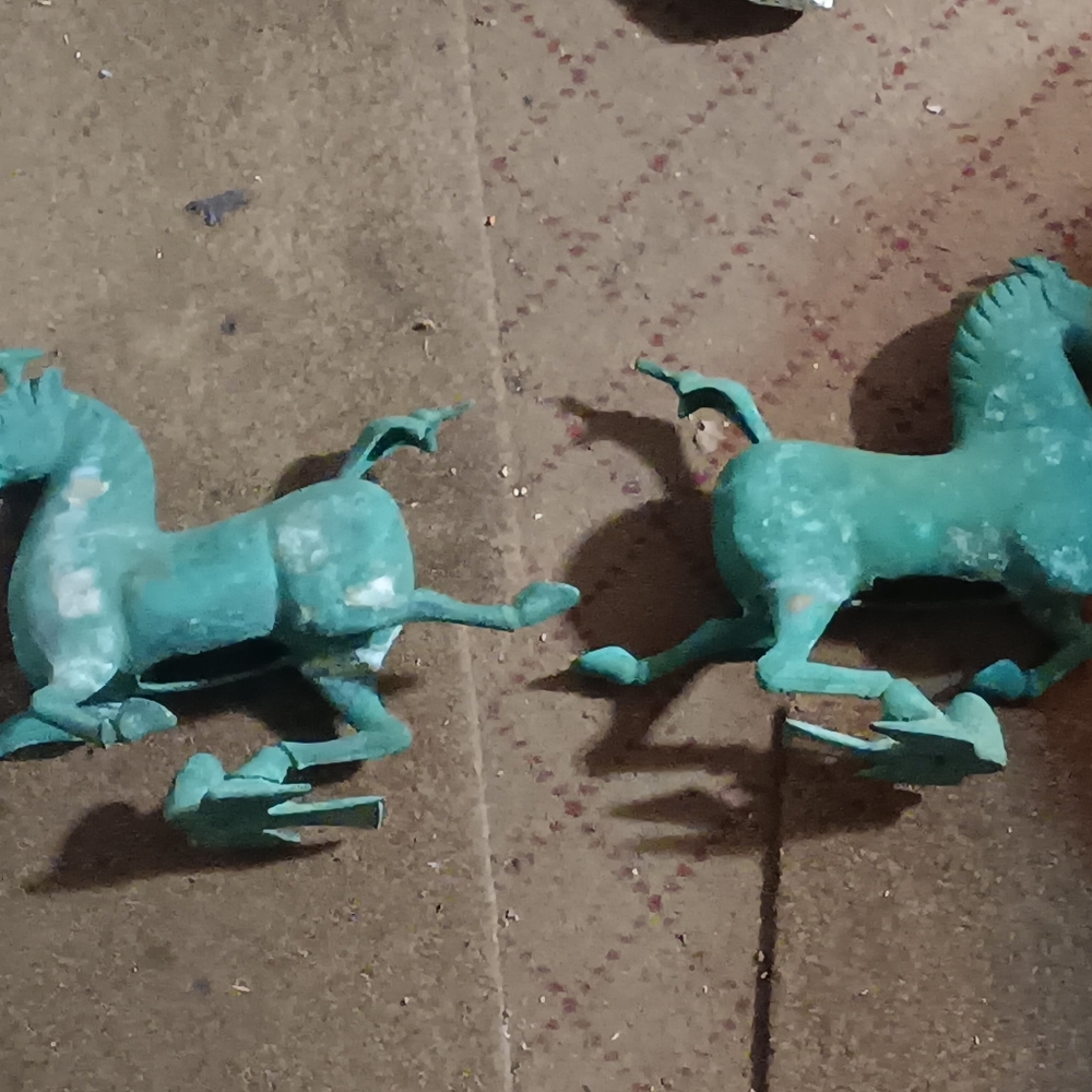 Brass flying horses of gansu Chinese decor brass heavy very good luck funkswhayy